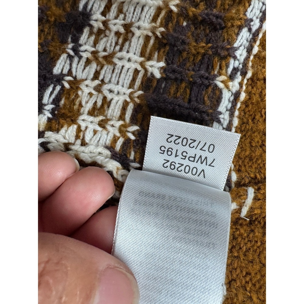 Lucky Brand Mens Brown Southwestern Geometric Open Front Cardigan Sweater Medium - Picture 15 of 15